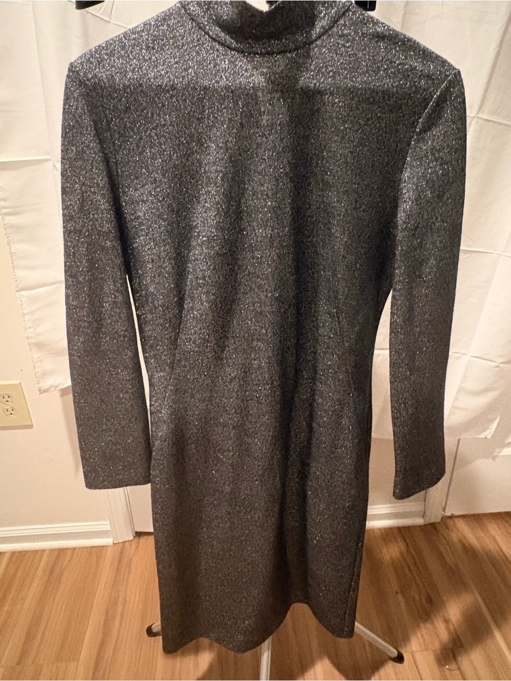 Piazza Sempione Sparkle Turtleneck Dress - Silver